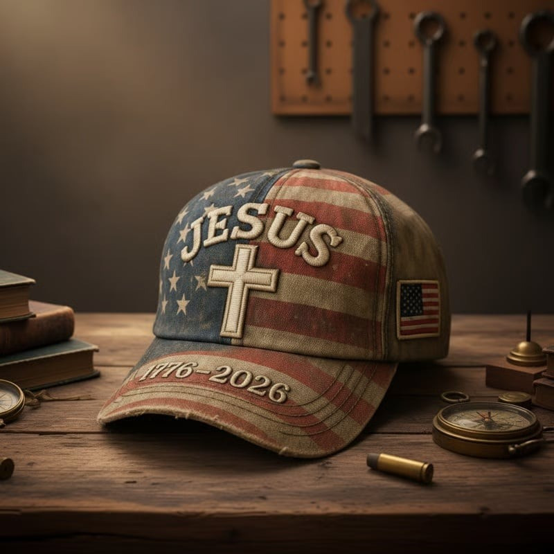 Jesus Cross 250th Anniversary Hat America Freedom Day Baseball Cap Christian Gifts