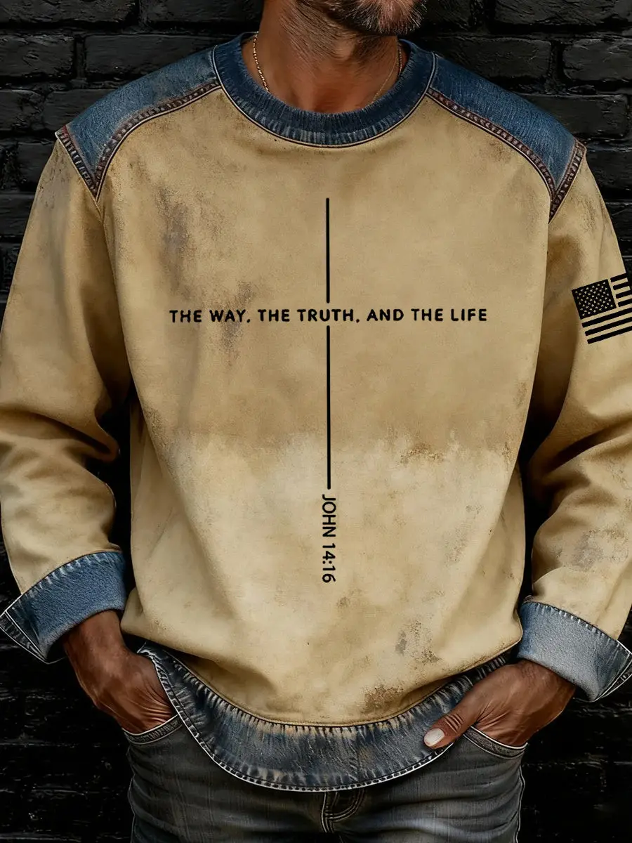Jesus Cross Sweatshirt The Way The Truth The Life John 146 Cross Clothes Gifts For Him
