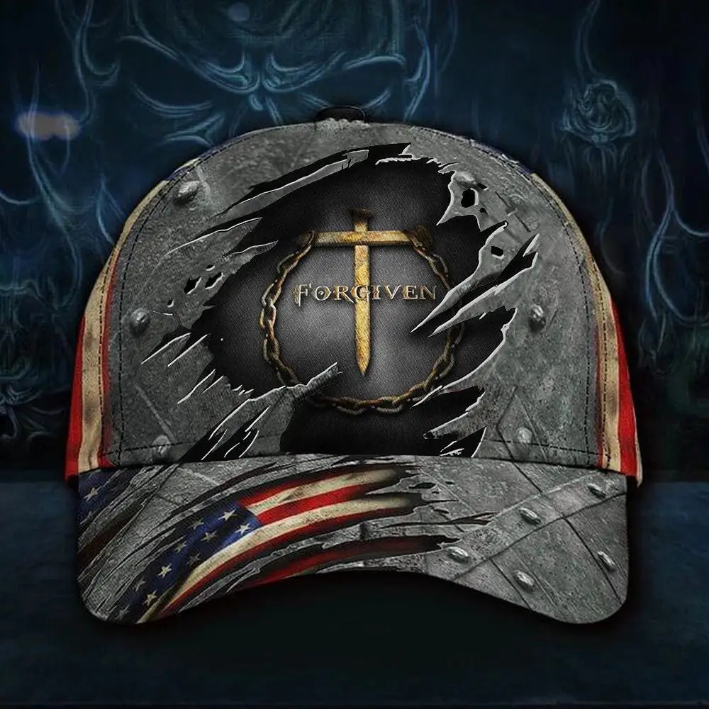 Jesus Forgiven Classic Hat 3D Print Christian Religion God Easter Cap Dad Hat Merch Gifts 2 -WearandDecor