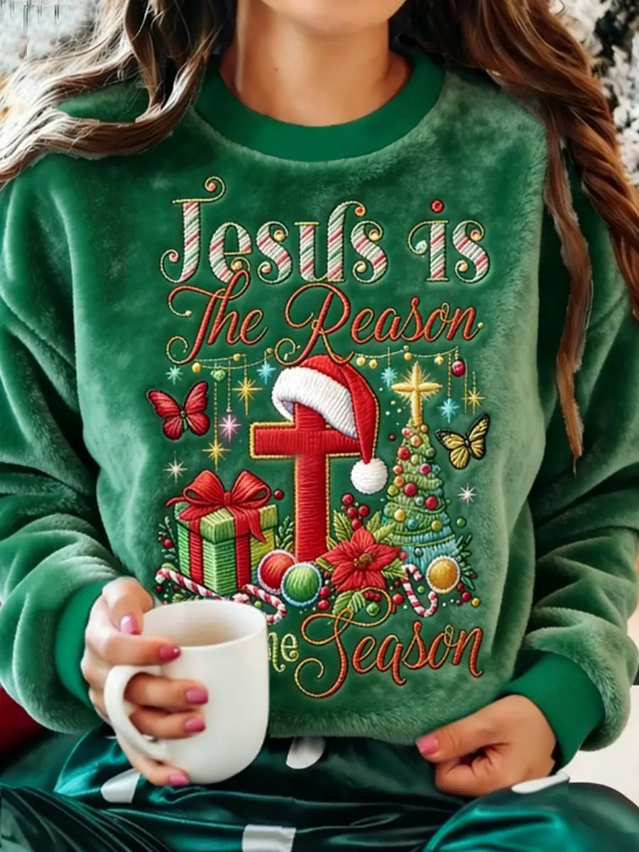 Jesus Is The Reason Christmas Sweatshirt Christian Holiday Pullover Gift For Women Jesus Is The Reason Christmas Sweatshirt Christian Holiday Pullover Gift For Women - Image 1