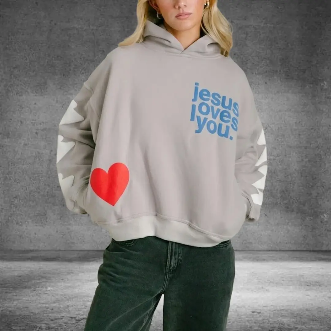 Jesus Loves You Merch Weather The Storm Hoodie Rainbow Graphic Christian Apparel