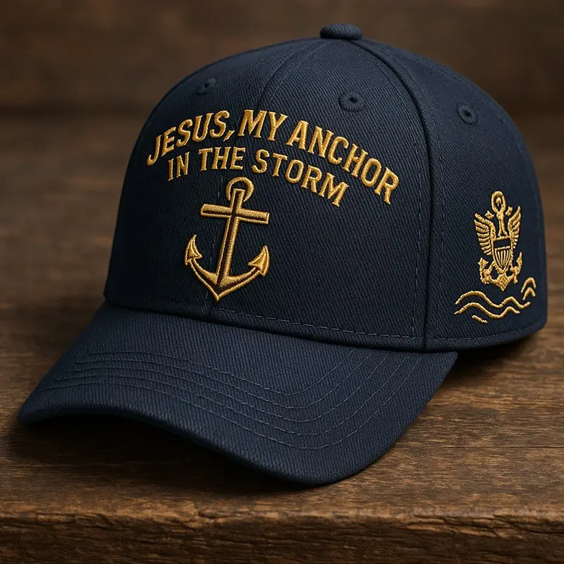 Jesus My Anchor In The Storm Hat Christian Baseball Cap Religious Faith Gifts