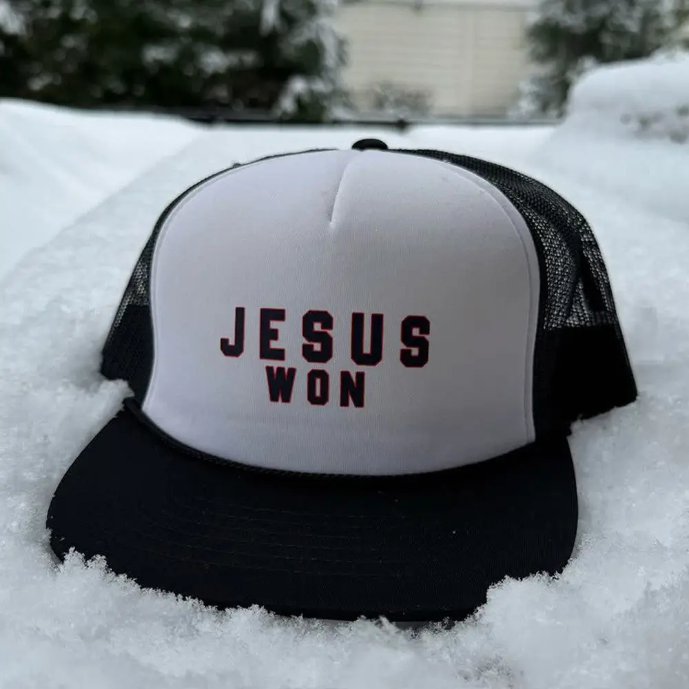 Jesus Won Trucker Hat Christian Hat Gifts For Jesus Lovers -WearandDecor