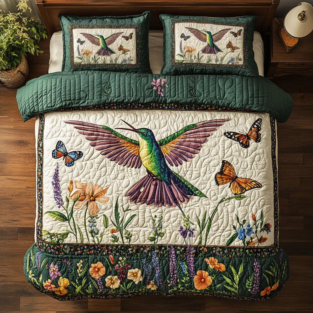 Jeweled Garden Slumber Quilted Bedding Set Duvet Cover Bedspread Best Gifts Bedroom Decorative