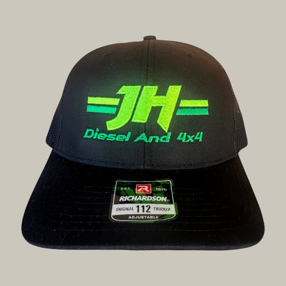 JH's Diesel Green Front Logo Snapback Hat Cleetus McFarland Merch Present For Racer Car Fans