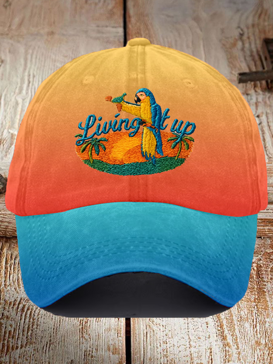Jimmy Buffett Merch Hat Living It Up Ball Cap Special Gifts For Jimmy Buffett Fans