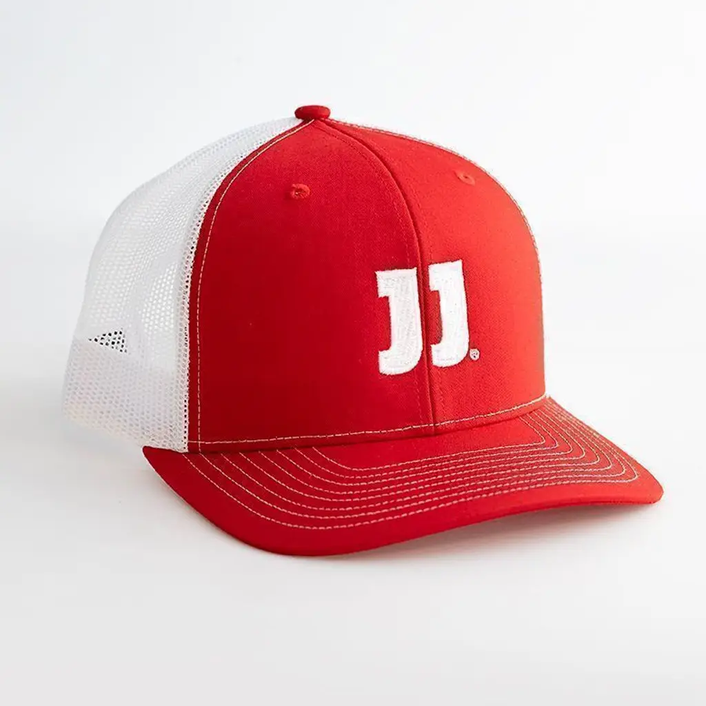 Jimmy Johns Merch JJ Embroidered Red Trucker Hat Christmas Gifts For Husband - Wear&Decor