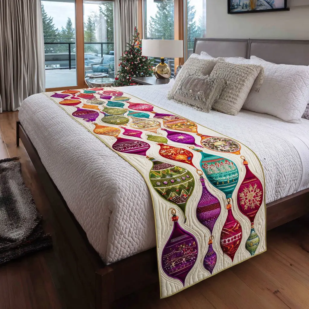 Jingle Shine Quilted Bed Runner Jingle Shine Holiday Gift