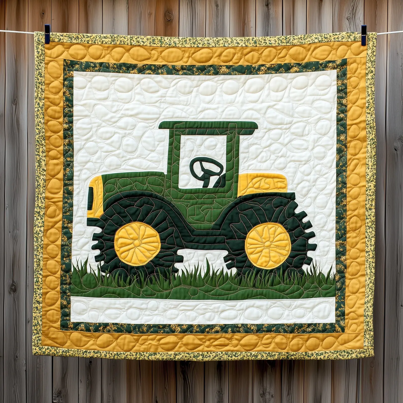 John Deere Inspired Baby Quilt Green Tractor Farm Blanket For Baby Boys Perfect Gift For Kids John Deere Inspired Baby Quilt Green Tractor Farm Blanket For Baby Boys Perfect Gift For Kids - Image 1