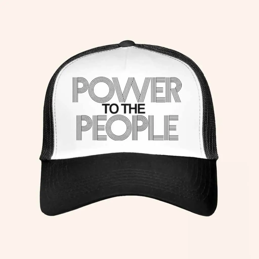 John Lennon Merch Power To The People Trucker Hat Gift Ideas For Brother -WearandDecor