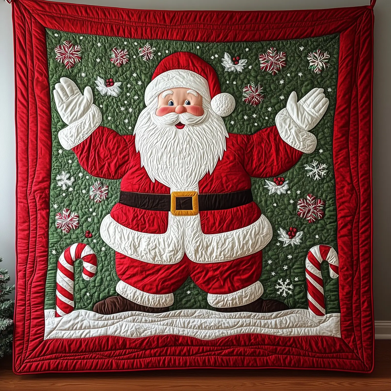 Jolly Santa Quilted Blanket Merry Santa Claus Design Christmas Secret Santa Ideas