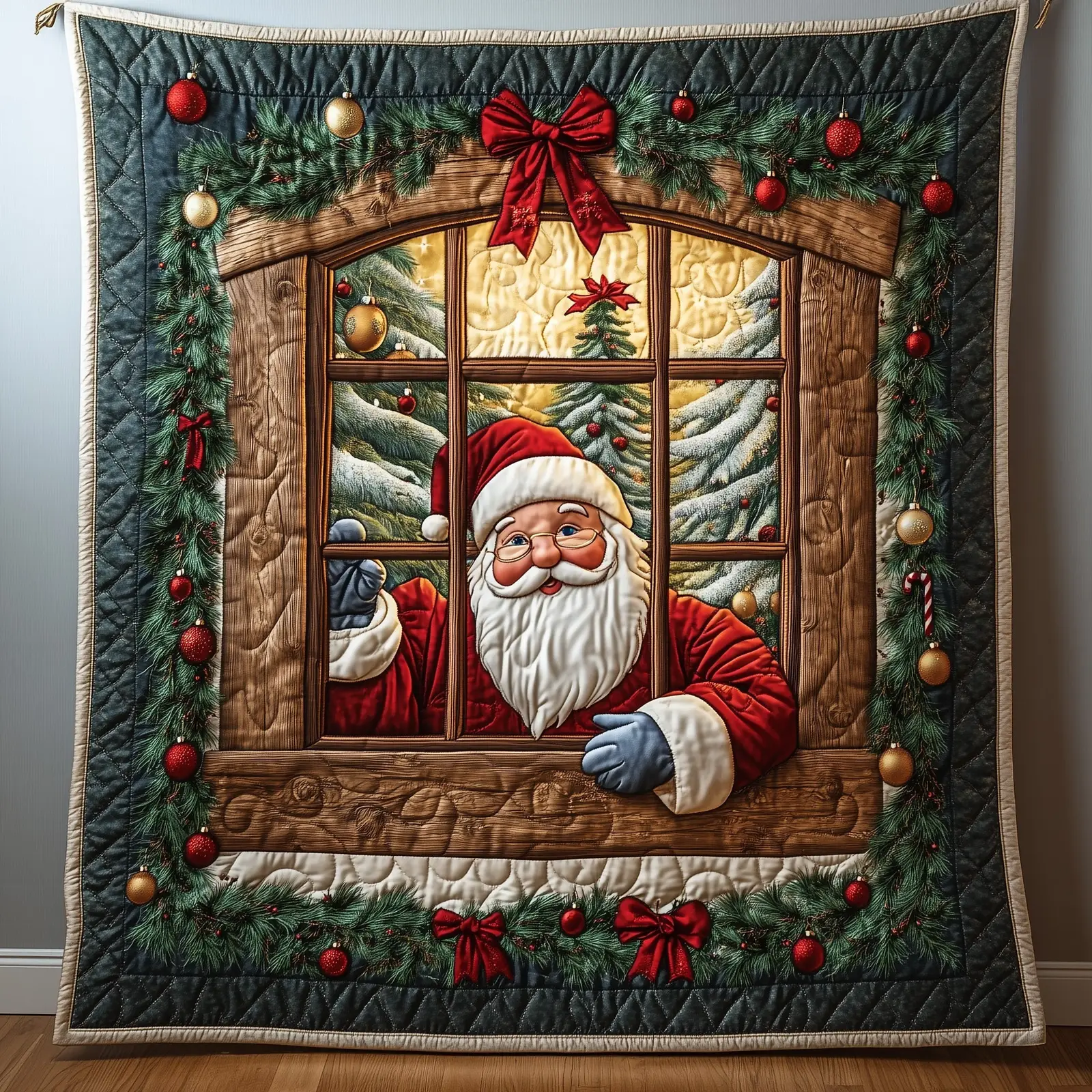 Jolly Santa Quilted Blanket Perfect Christmas Gift Blanket Christmas Secret Santa Ideas Jolly Santa Quilted Blanket Perfect Christmas Gift Blanket Christmas Secret Santa Ideas - Image 1