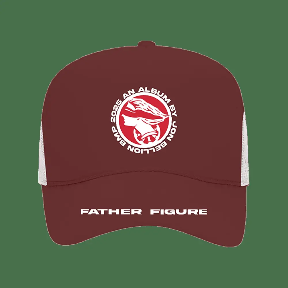 Jon Bellion Merch Jon Bellion Father Figure Burgundy Trucker Hat Fathers Day Presents -WearandDecor