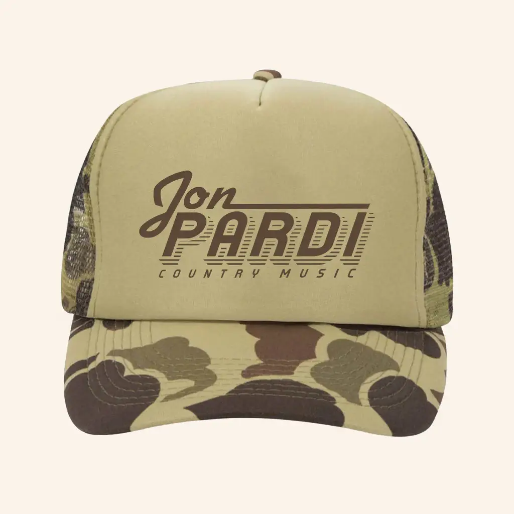 Jon Pardi Merch Jon Pardi Country Music Logo Camo Trucker Hat Gift For Dad -WearandDecor