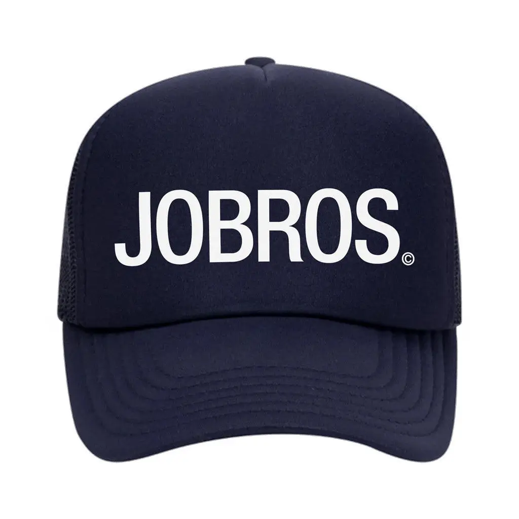 Jonas Brothers Merch JOBROS Navy Trucker Hat Gifts For Husband -WearandDecor