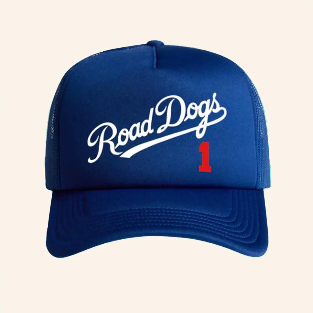 Jonas Brothers Merch Road Dogs Blue Trucker Hat Gifts For Music Fans -WearandDecor
