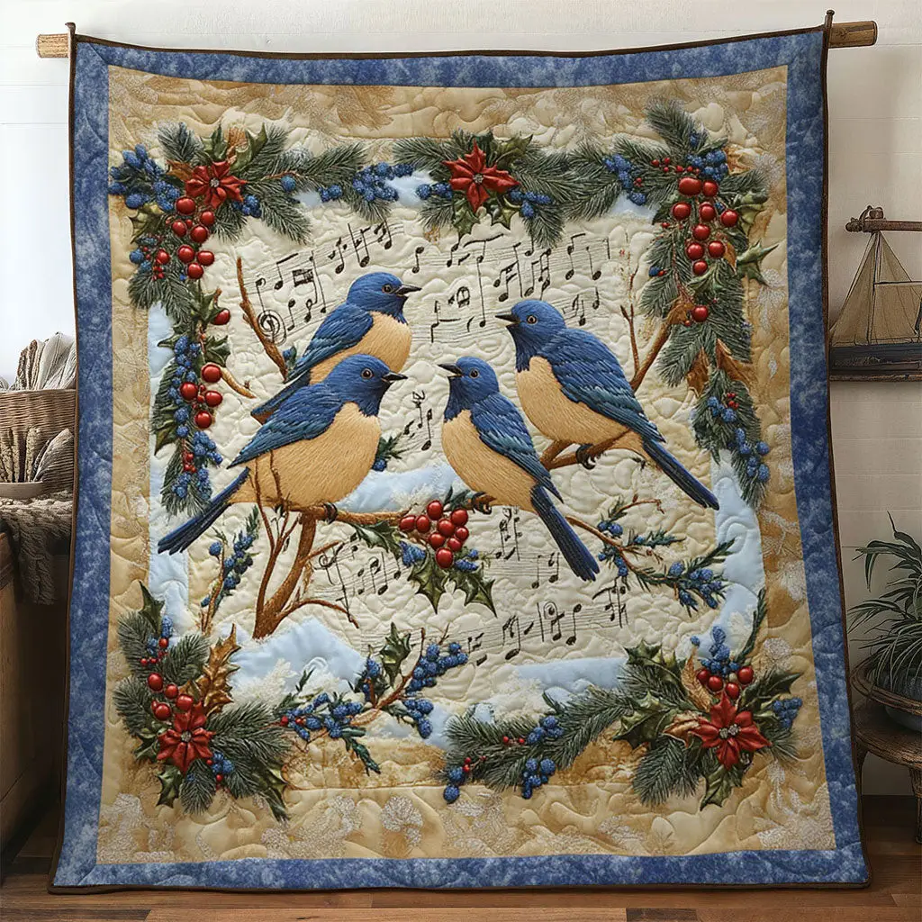 Joyful Bluebird Quilt Soft Quilt Blanket to Add Style and Warmth