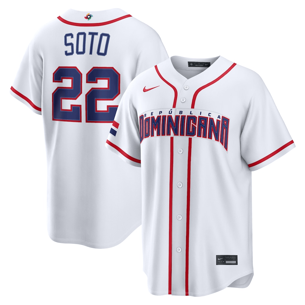 Juan Soto #22 Dominican Republic 2026 WBC Home Stadium Jersey Dominican Republic Baseball Merch