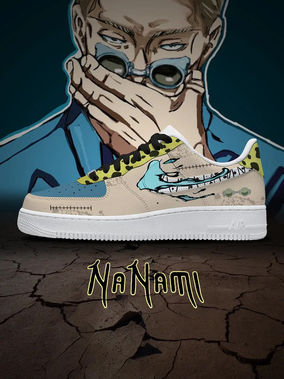 Jujutsu Kaisen Kento Nanami Air Force 1 Shoes Sneakers Jujutsu Kaisen Kento Nanami Air Force 1 Shoes Sneakers - Image 1