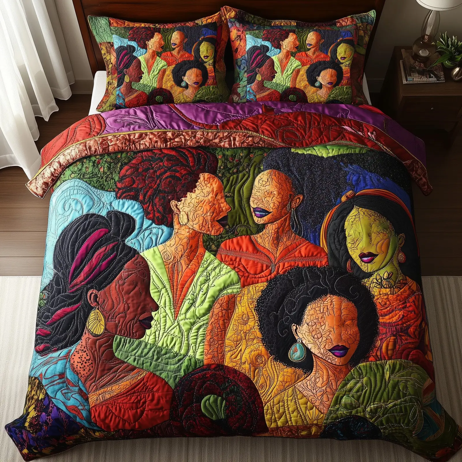 Juneteenth Quilted Bedding Set Black Heritage Bedroom Decor Best Gift For Juneteenth Celebration