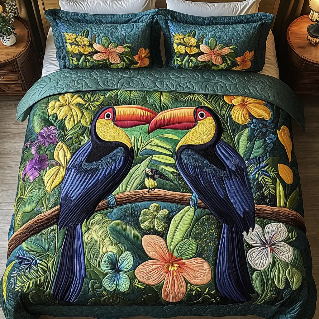 Jungle Majesty Quilted Bedding Set Special Home Gift Idea for Comfortable Living