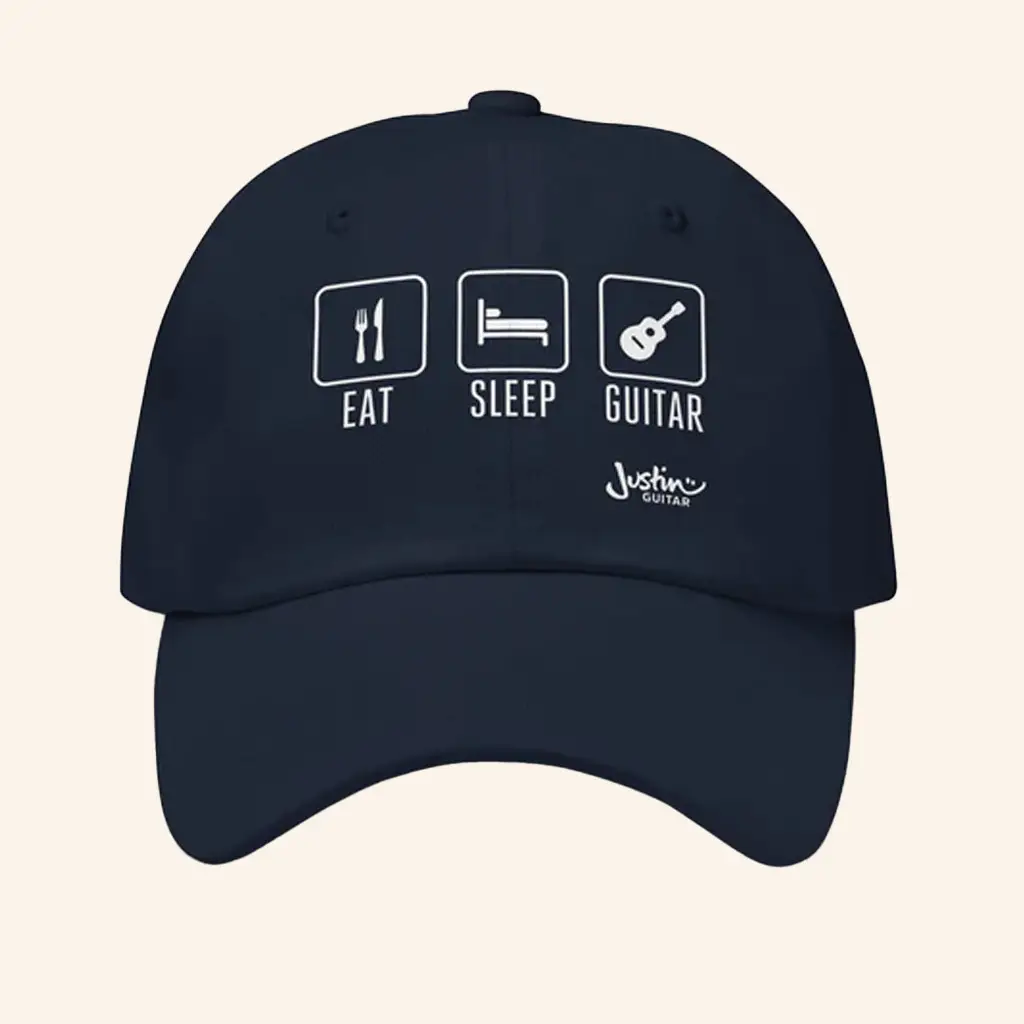 JustinGuitar Merch Embroidered Eat Sleep Guitar Baseball Hat Christmas Ideas For Boyfriend -WearandDecor
