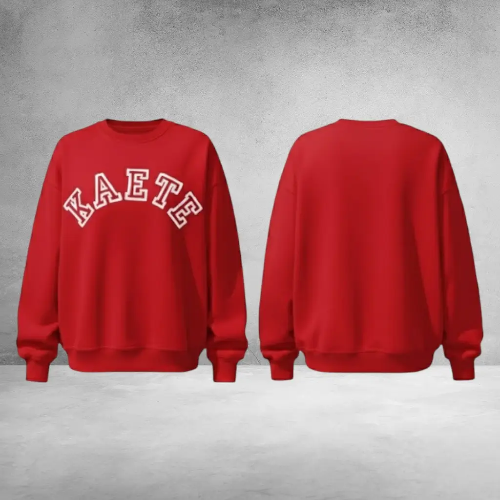 Kaete Sweatshirt Cherry Red Varsity Crewneck Graphic Aesthetic Kaete Merch Apparel For Sale