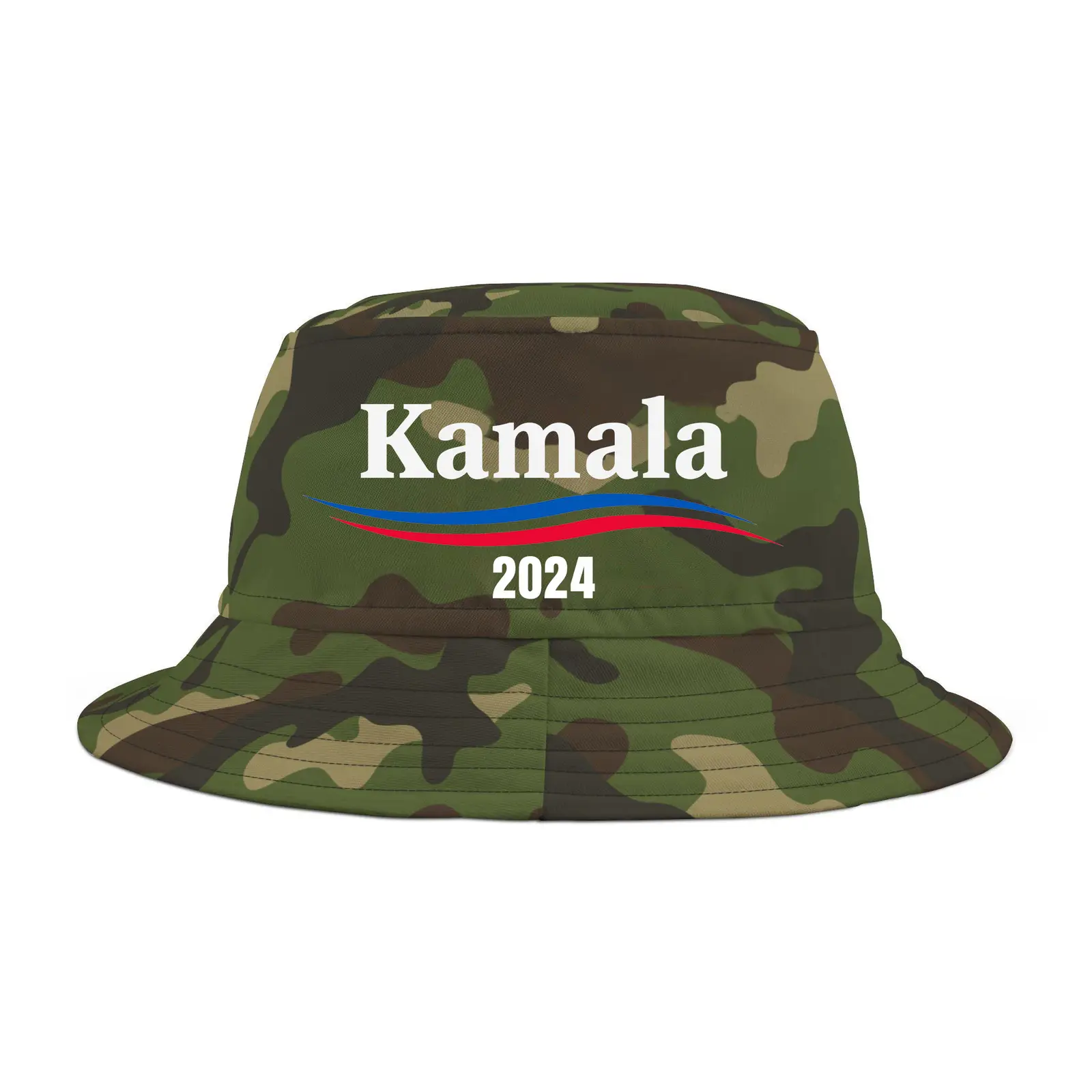 Kamala 2024 Camouflage Midwest Dad Bucket Hat Harris Walz Campaign Camo Merch