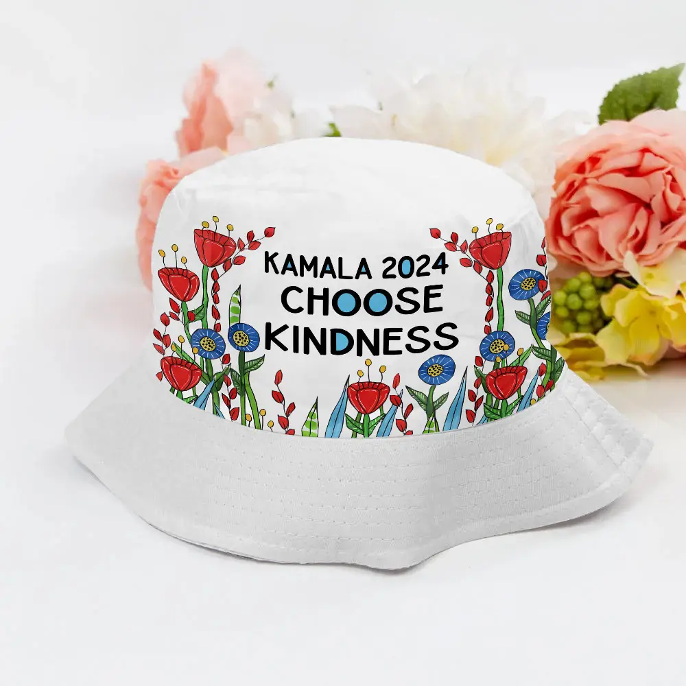 Kamala 2024 Choose Kindness Flowers Bucket Hat Gifts For Him Her Democrats Kamala 2024 Choose Kindness Flowers Bucket Hat Gifts For Him Her Democrats - Image 1