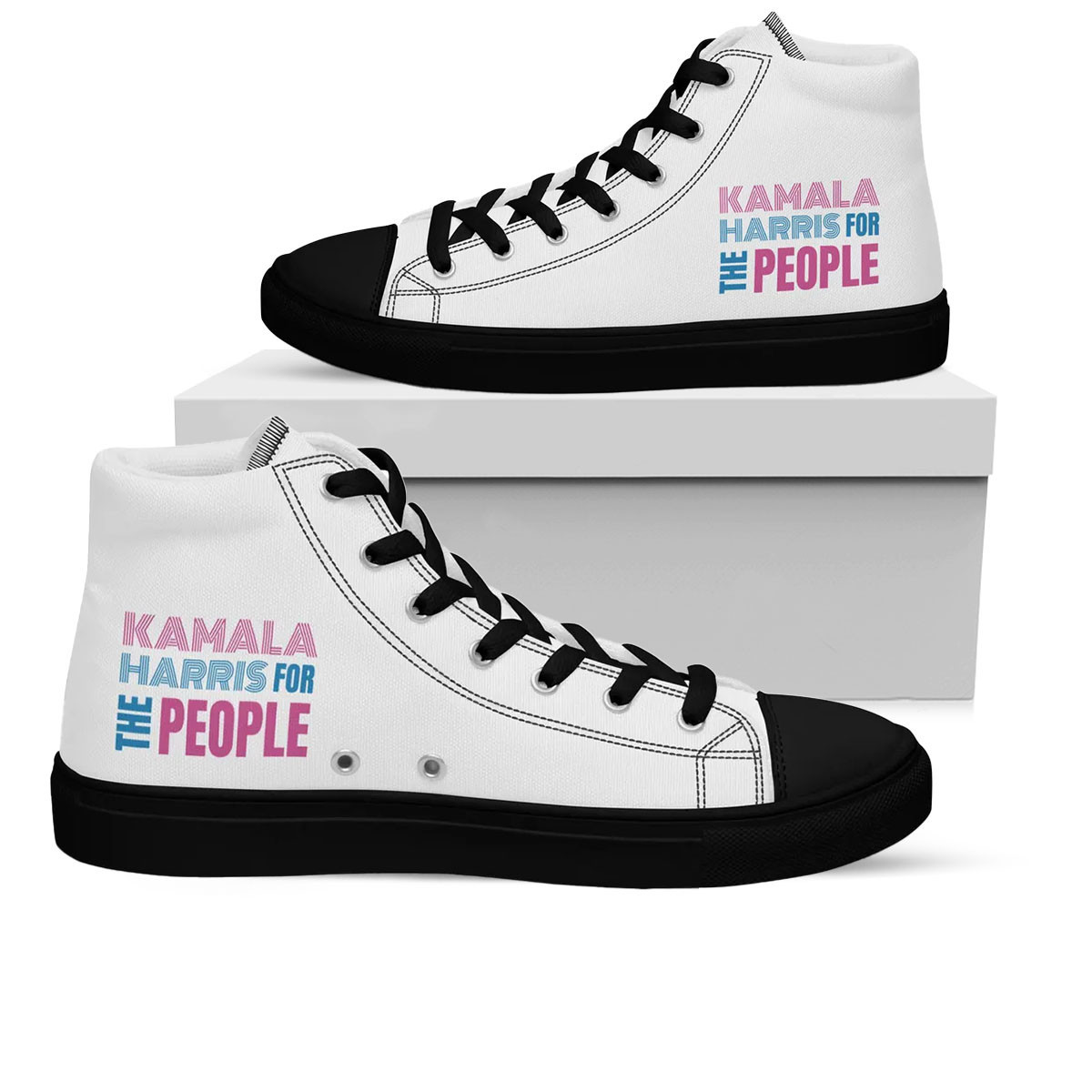 Kamala Campaign High Top Sneakers Harris For The People 2024 Election Shoes Gifts For Her