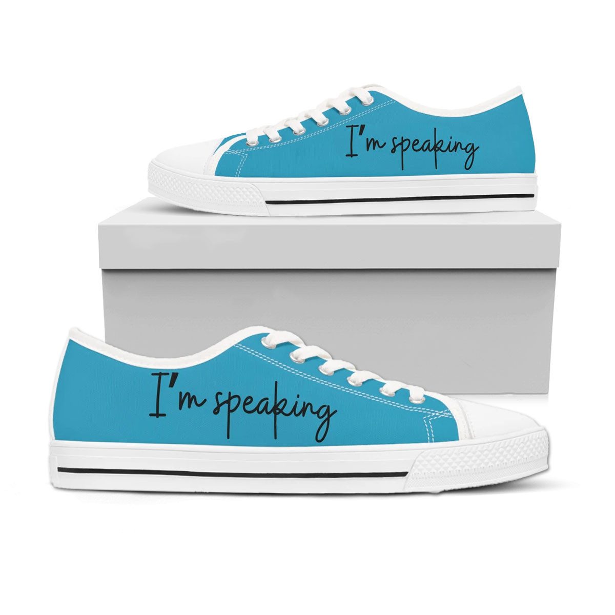 Kamala Harris I'm Speaking Women's Low Top Sneakers Vote Harris Walz 2024 Shoes