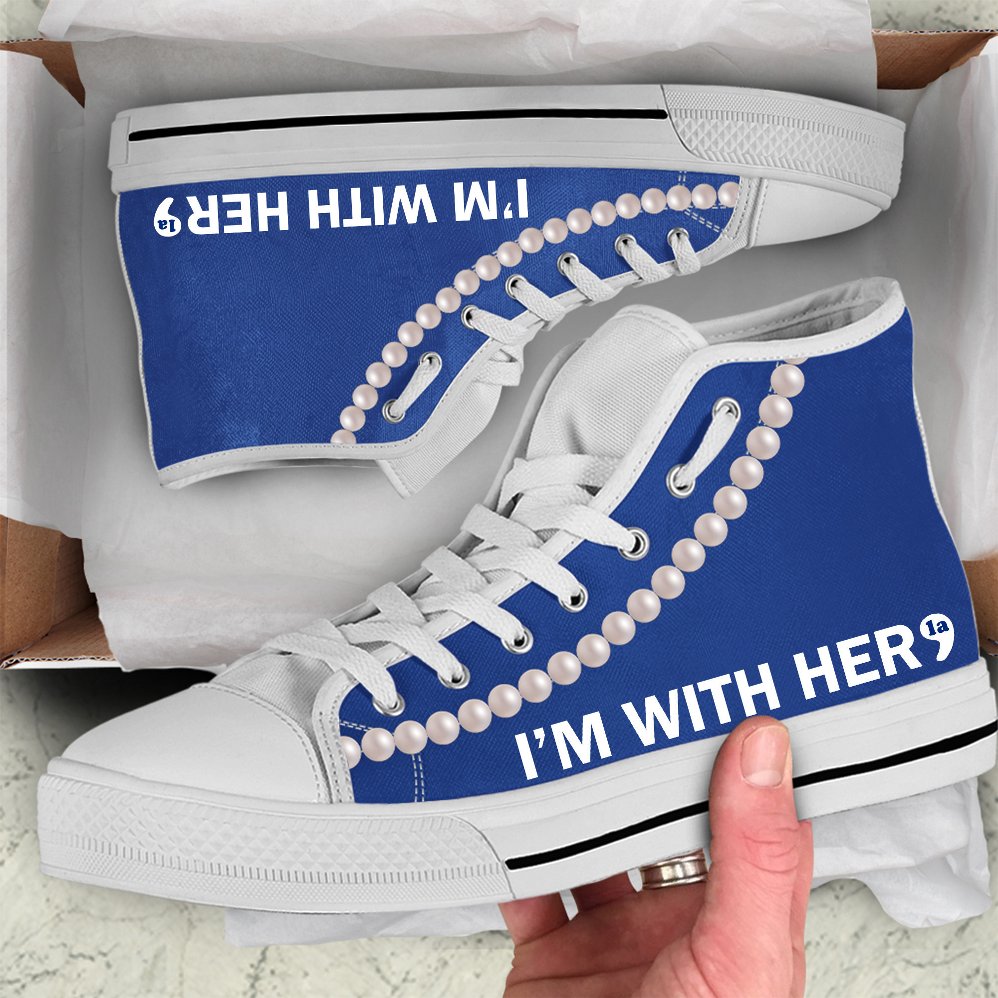 Kamala Harris I'm With Her High Top Shoes Comma La Shoes Gifts For Kamala Voters