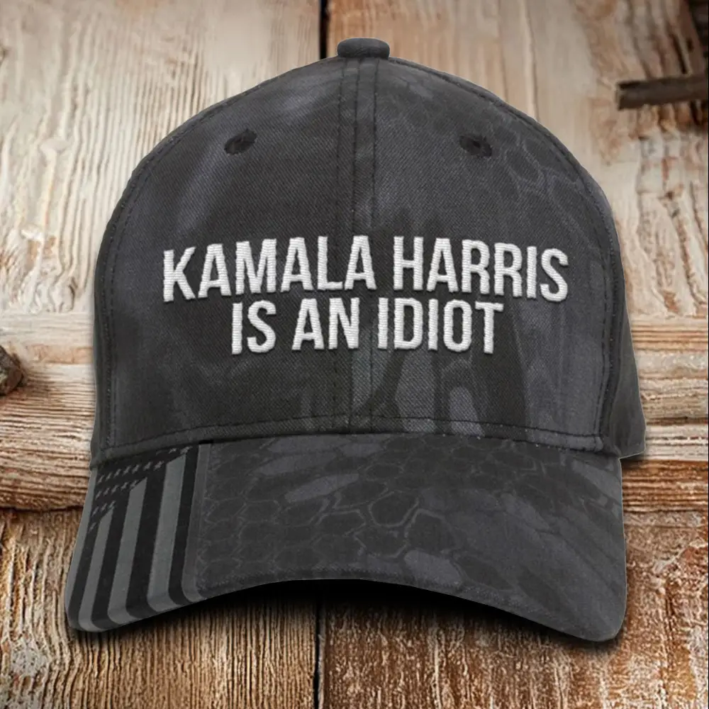 Kamala Harris Is An Idiot Embroidered Hat Anti Kamala Trump 2024 Hat Pro Trump Merch