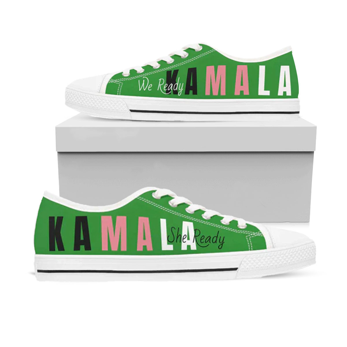 Kamala Harris Women's Low Top Sneakers Vote For Harris Walz Patriot Shoes For Him Her