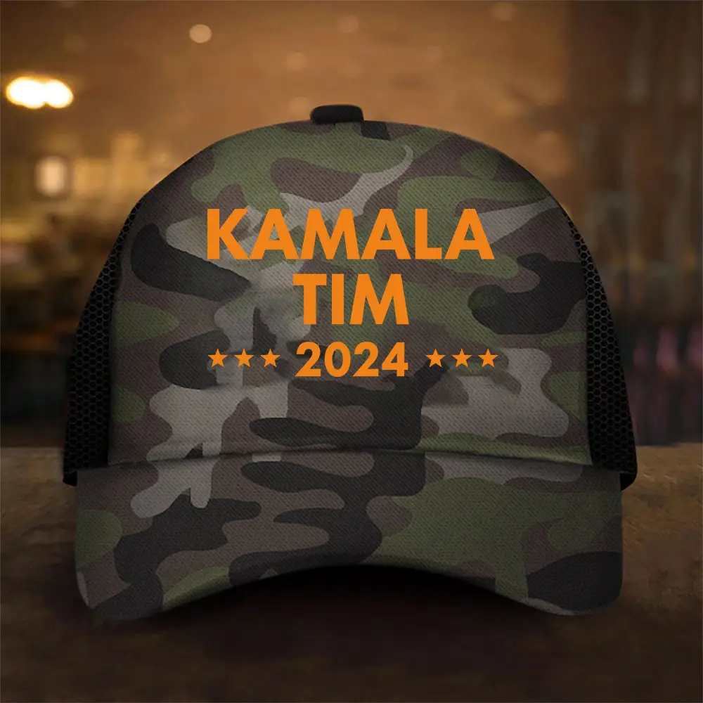 Kamala Tim 2024 Camo Hat Harris Walz Campaign Merch Gifts For Democrat Supporters