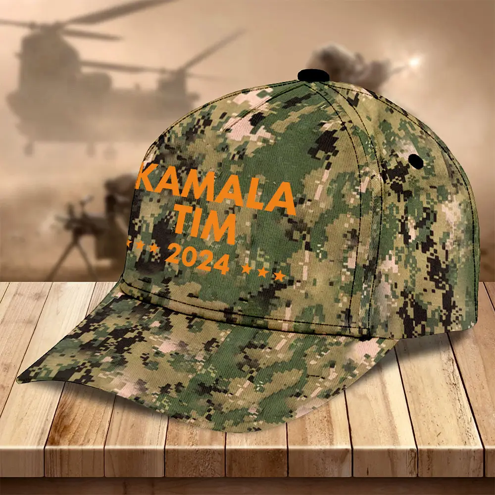 Kamala Tim 2024 Camouflage Hat President Harris Walz 24 Hat Gifts For Son