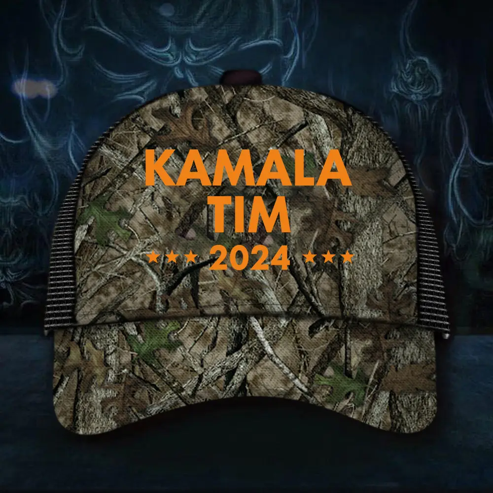 Kamala Tim 2024 Camouflage Hat President Harris Walz Hat Gifts For Father