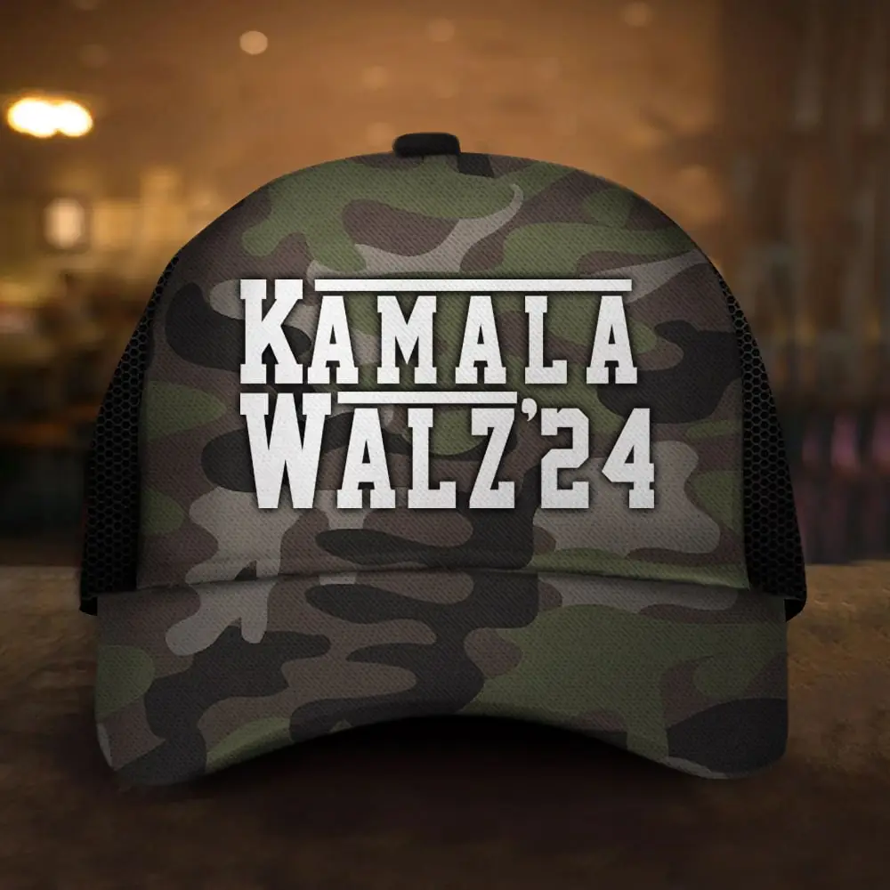 Kamala Walz 24 Camo Hat Kamala Walz For President Political Hat Democrats Cap