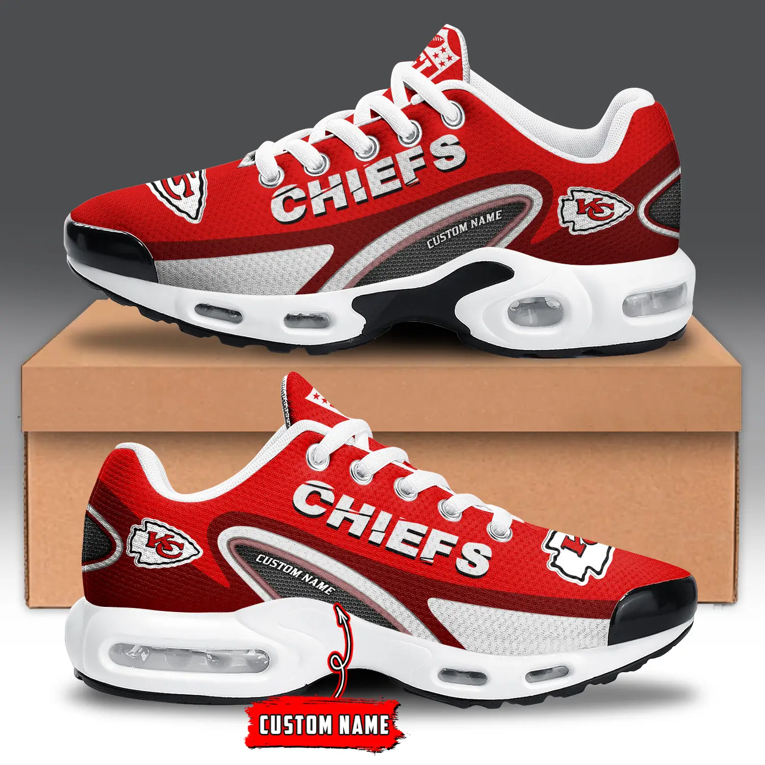 Kansas City Chiefs Air Max Plus Shoes Sneakers For Men And Women Kansas City Chiefs Air Max Plus Shoes Sneakers For Men And Women - Image 1