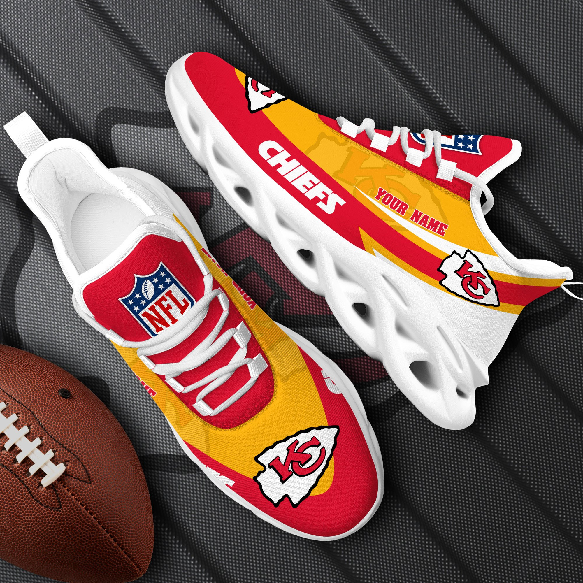 Kansas City Chiefs White Max Soul Shoes 2026 Versions Custom Your Name, Sports Gift For Fan, Sport Gifts Ph410