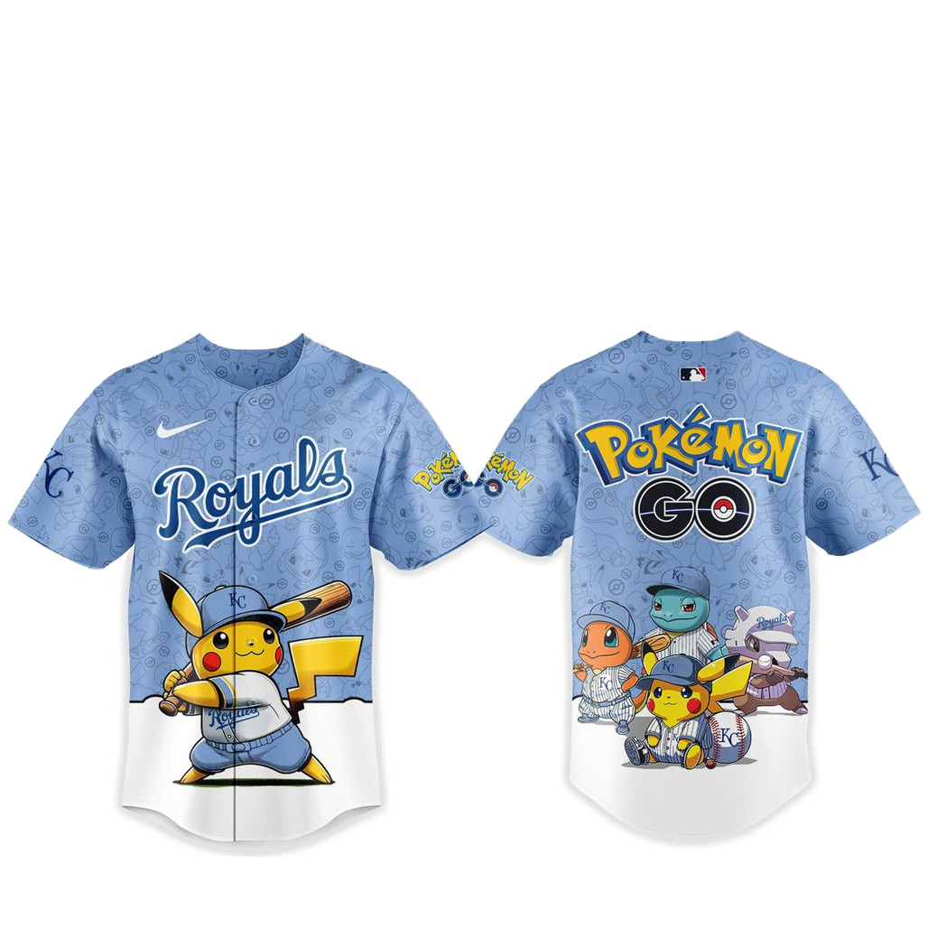 Kansas City Royals Pokemon Go Night 2026 Game Baseball Jersey Kansas City Royals Pokemon Go Night 2026 Game Baseball Jersey - Image 1