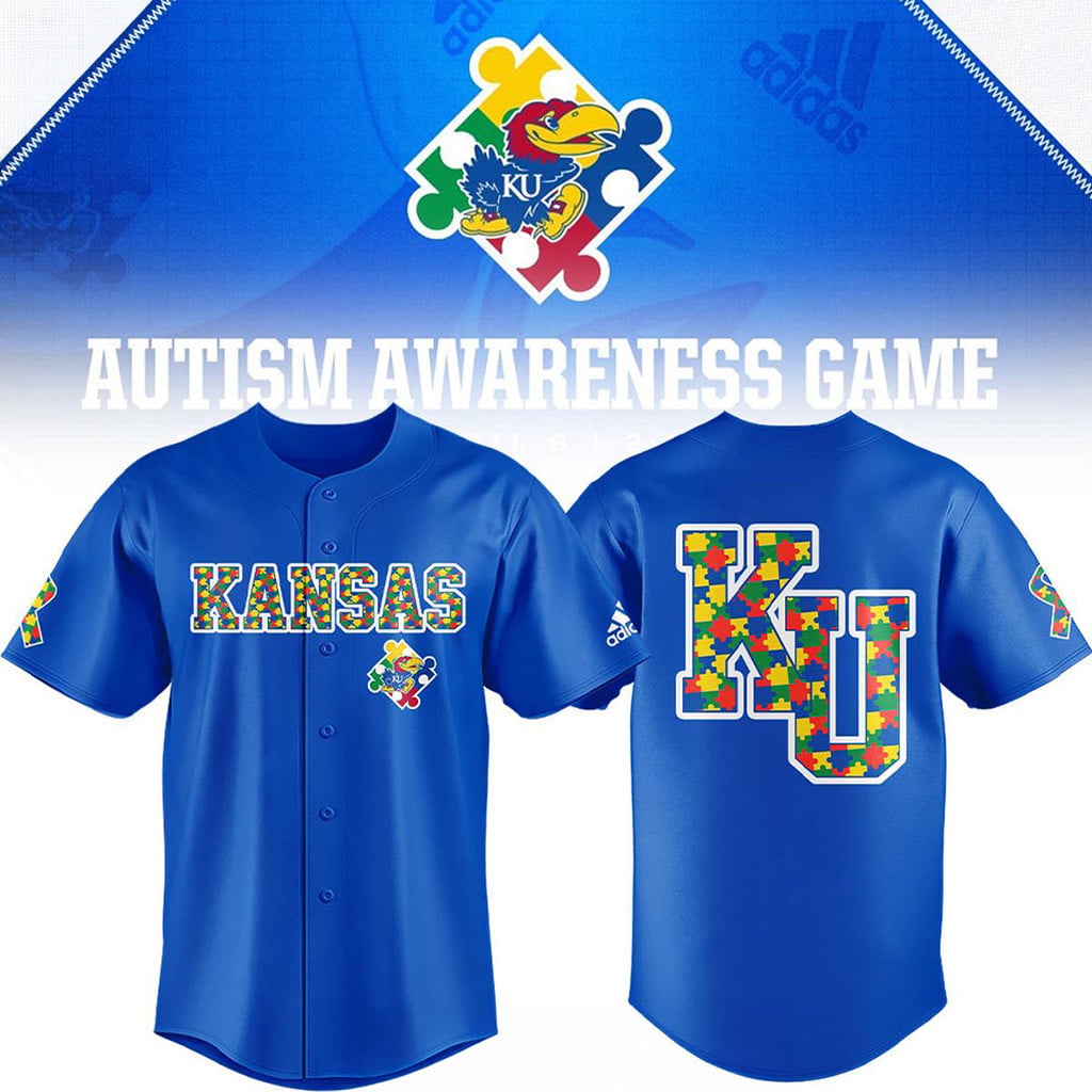 Kansas Jayhawks 2026 Autism Awareness Night Baseball Jersey Kansas Jayhawks Merch Gifts For Fan