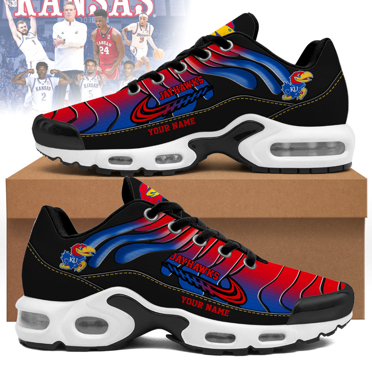 Kansas Jayhawks Personalized Air Max Shoes Kansas Jayhawks Personalized Air Max Shoes - Image 1