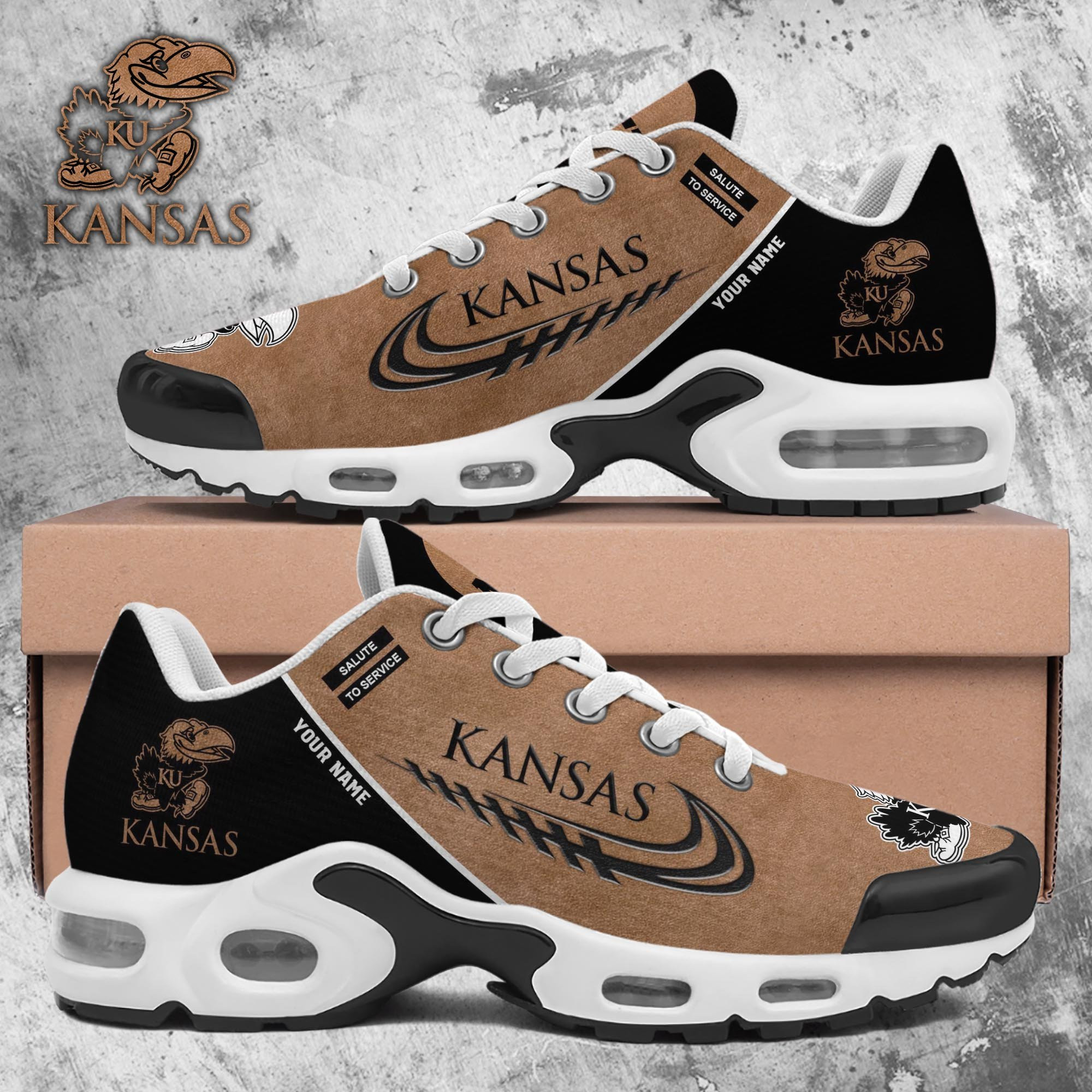 Kansas Jayhawks Shoes 2025 Version Custom Name, Shoes For Football Fans, Fan Gifts Ph637