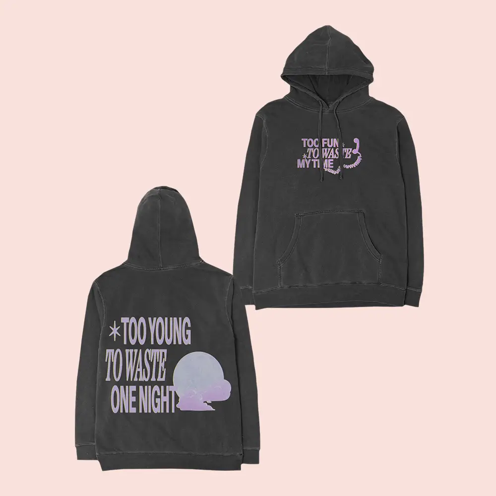 KATSEYE Merch Touch Lyric Hoodie Too Young To Waste One Night Hooded Sweatshirt Fan Apparel KATSEYE Merch Touch Lyric Hoodie Too Young To Waste One Night Hooded Sweatshirt Fan Apparel - Image 1
