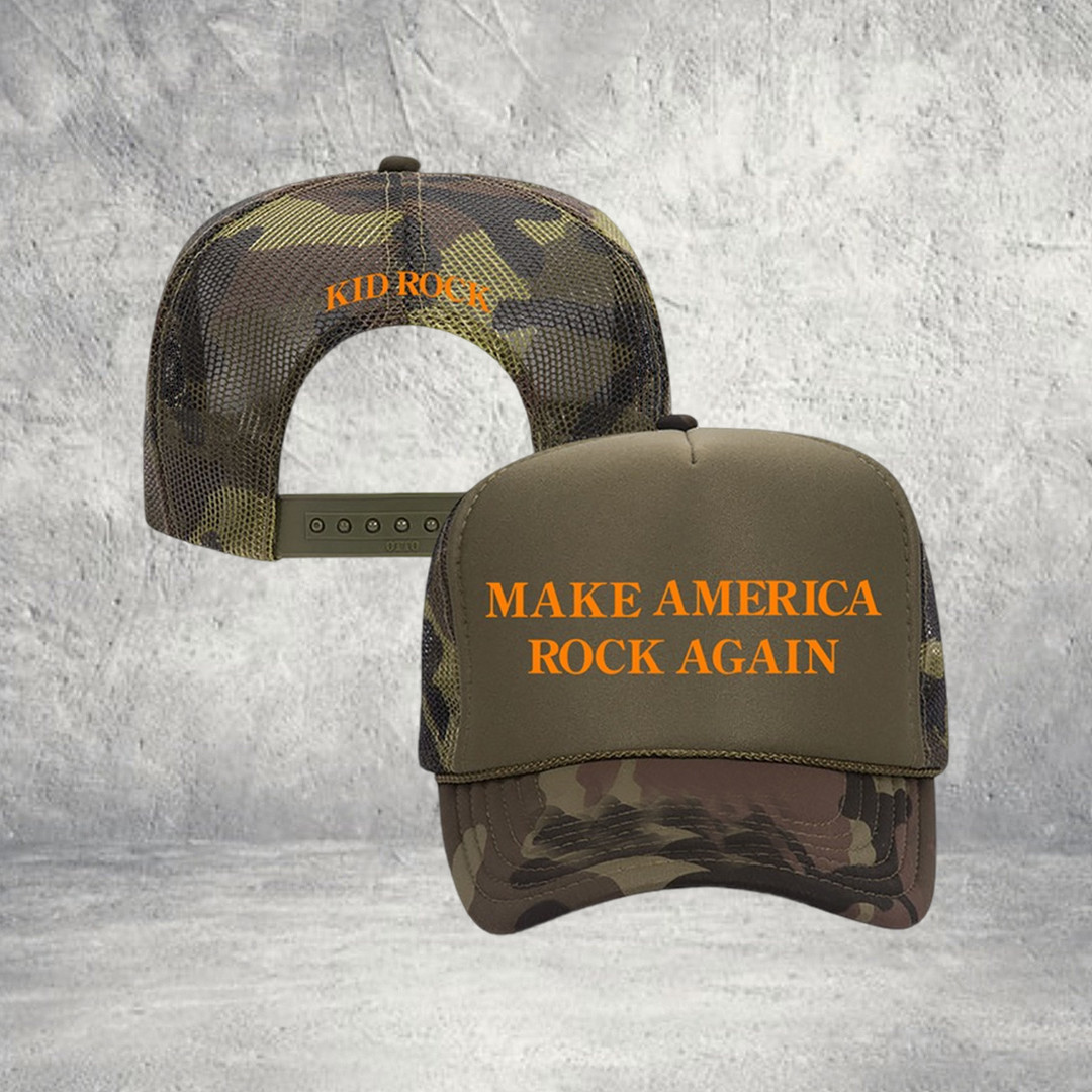 Kid Rock Freedom 250 Tour Hat MRGA Camo Trucker Hat Concert Gift for Music Fans