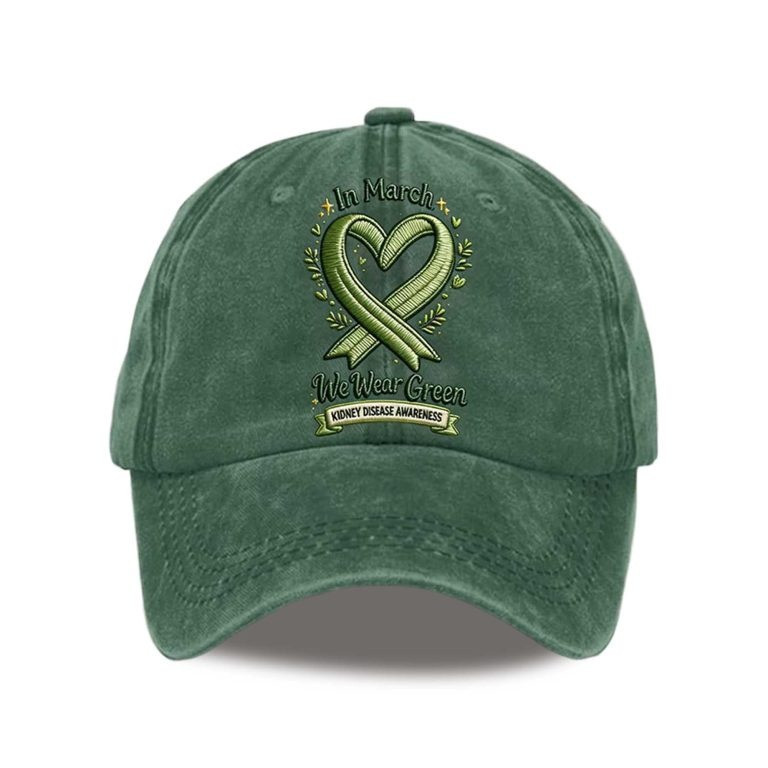 Kidney Disease Awareness Merch In March Green We Wear Hat Kidney Support Baseball Cap