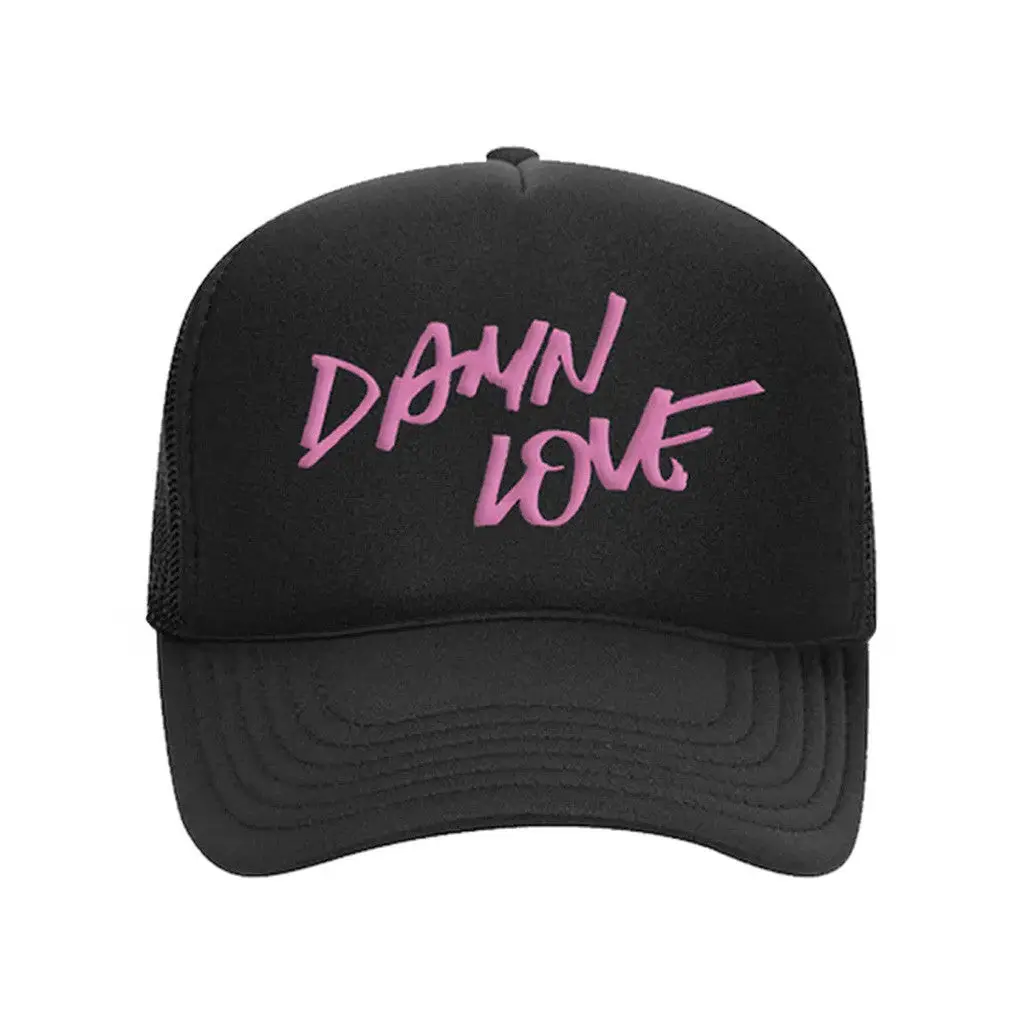 Kip Moore Merch Tour 2025 Damn Love Black Embroidered Trucker Hat Cool Gifts For Music Lovers -WearandDecor
