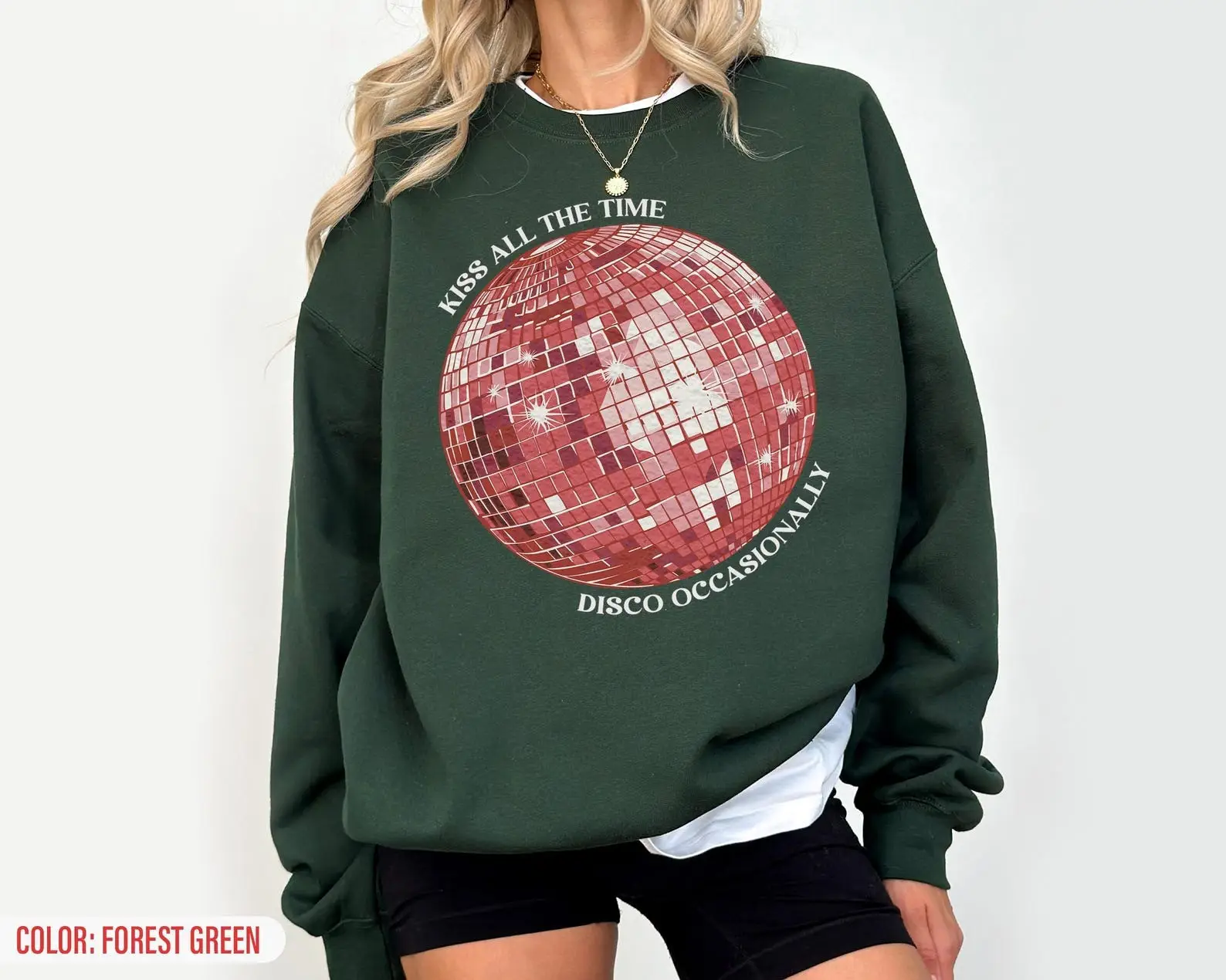 Kiss All The Time Disco Occasionally Sweatshirt Disco Ball Harry Styles Merch For Her
