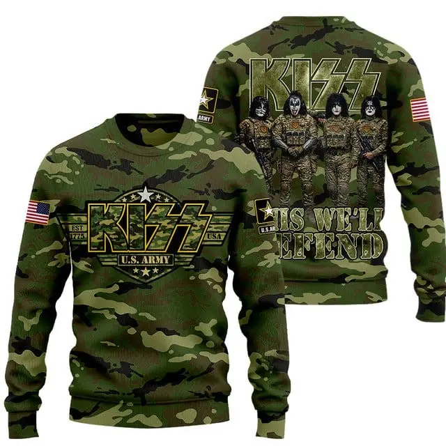 Kiss Band US Army Camo Sweatshirt This We'll Def End Apparel Unique Gift For Brothers